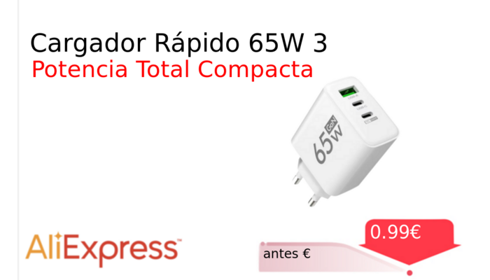 Cargador Rápido 65W 3