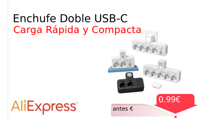 Enchufe Doble USB-C