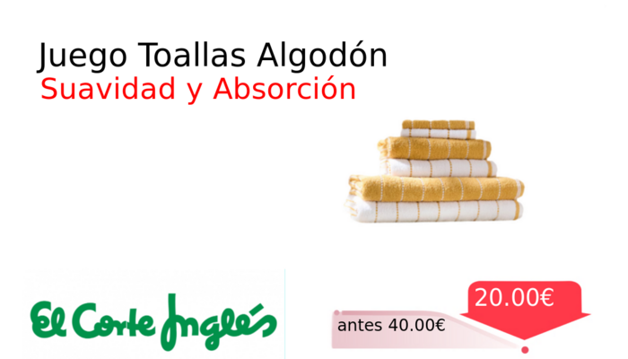 Juego Toallas Algodón