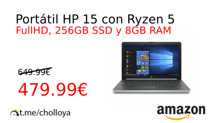 Portátil HP 15 con Ryzen 5