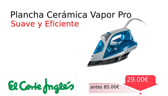 Plancha Cerámica Vapor Pro