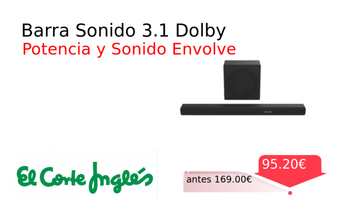 Barra Sonido 3.1 Dolby