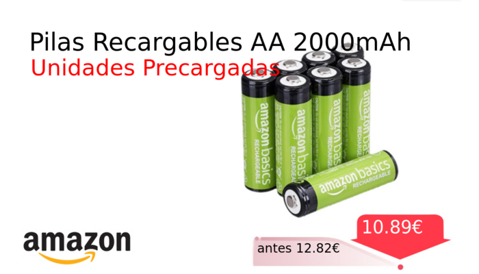 Pilas Recargables AA 2000mAh