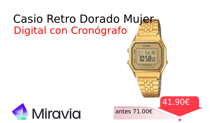 Casio Retro Dorado Mujer