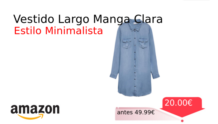 Vestido Largo Manga Clara