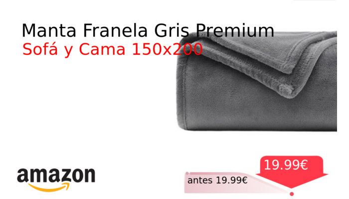 Manta Franela Gris Premium
