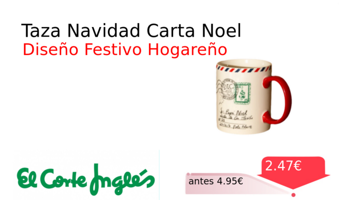 Taza Navidad Carta Noel