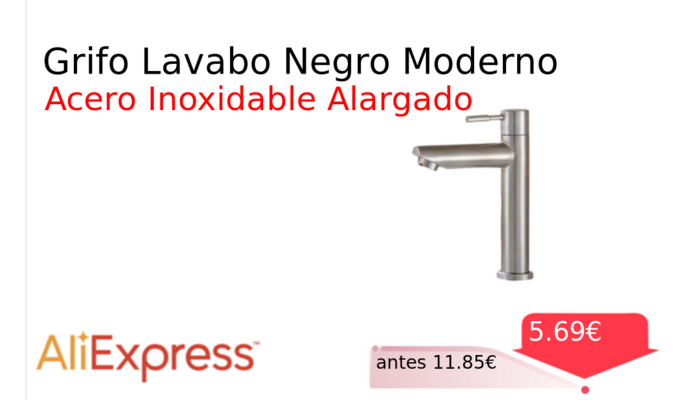Grifo Lavabo Negro Moderno