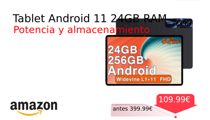 Tablet Android 11 24GB RAM