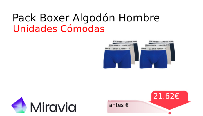 Pack Boxer Algodón Hombre