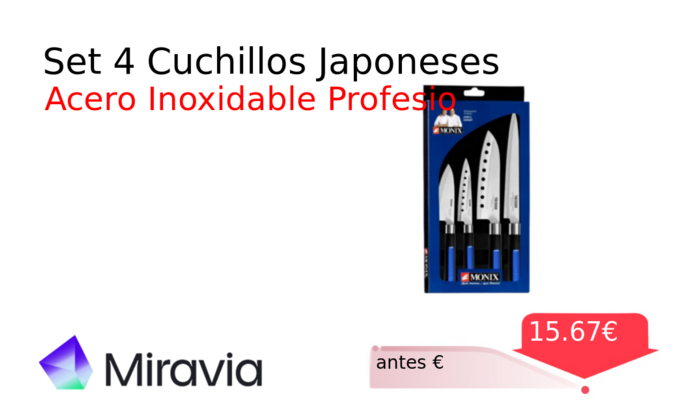 Set 4 Cuchillos Japoneses