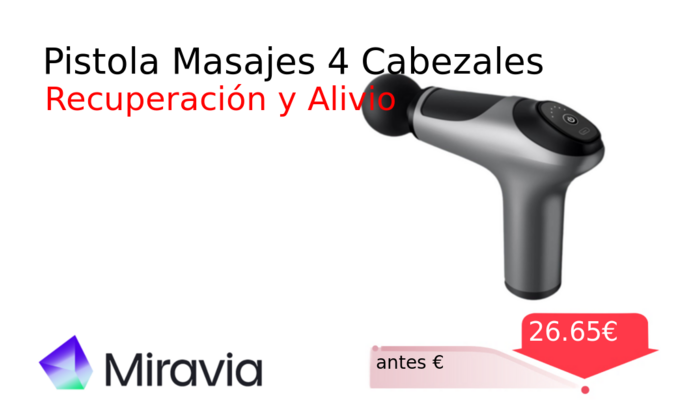 Pistola Masajes 4 Cabezales