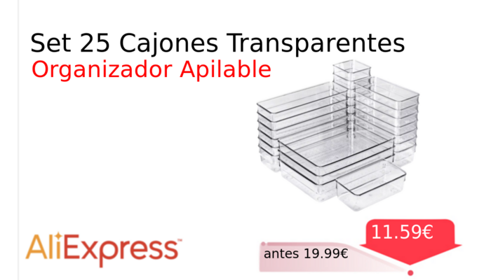 Set 25 Cajones Transparentes