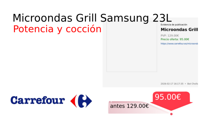 Microondas Grill Samsung 23L