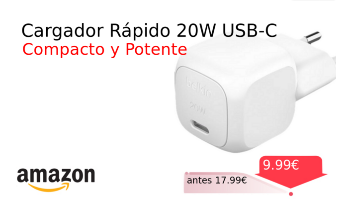 Cargador Rápido 20W USB-C
