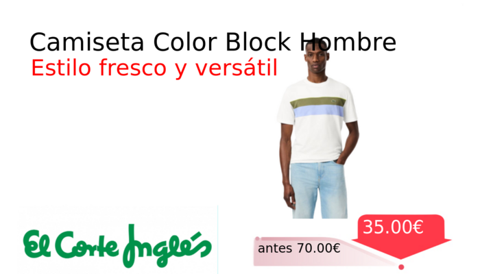 Camiseta Color Block Hombre