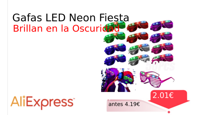 Gafas LED Neon Fiesta