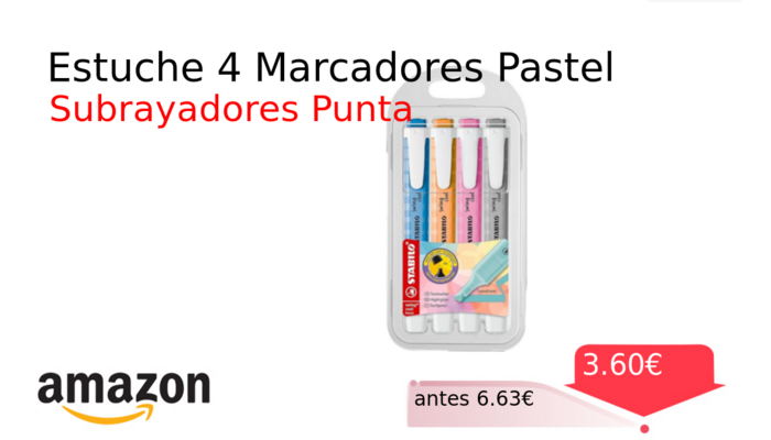 Estuche 4 Marcadores Pastel