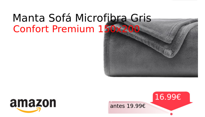 Manta Sofá Microfibra Gris