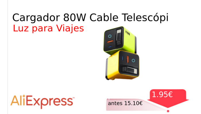 Cargador 80W Cable Telescópi
