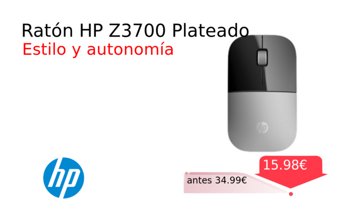 Ratón HP Z3700 Plateado