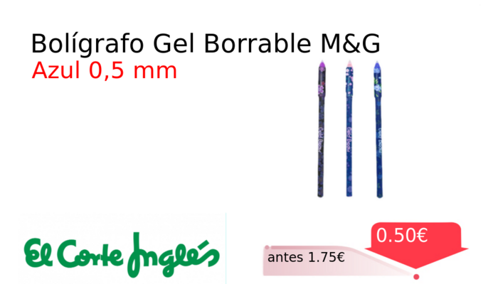 Bolígrafo Gel Borrable M&G