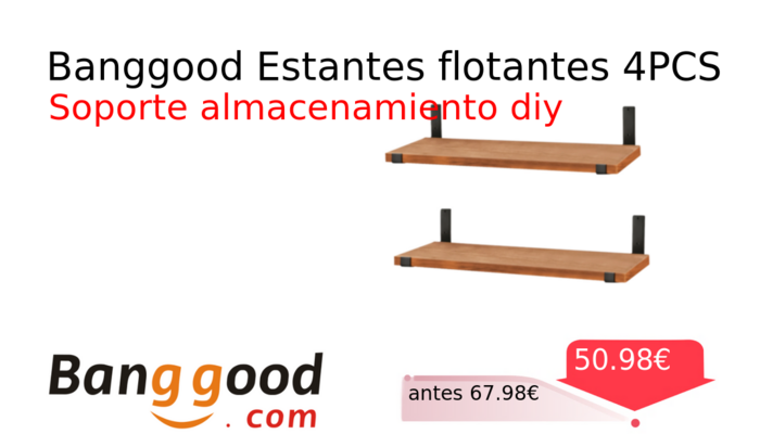 Banggood Estantes flotantes 4PCS
