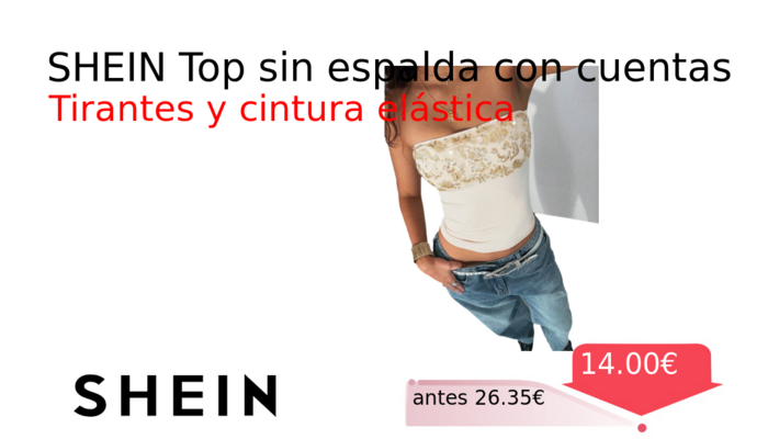 SHEIN Top sin espalda con cuentas