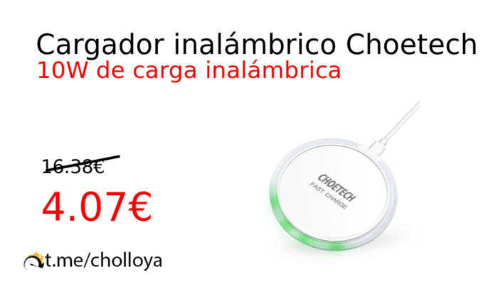 Cargador inalámbrico Choetech