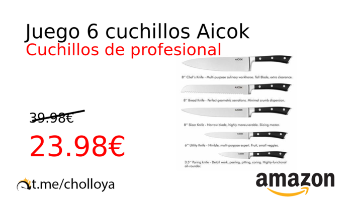 Juego 6 cuchillos Aicok