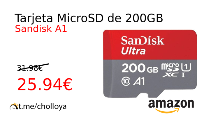Tarjeta MicroSD de 200GB