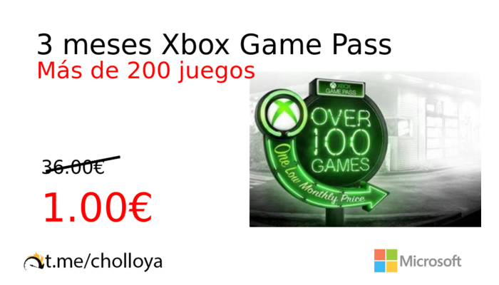 3 meses Xbox Game Pass