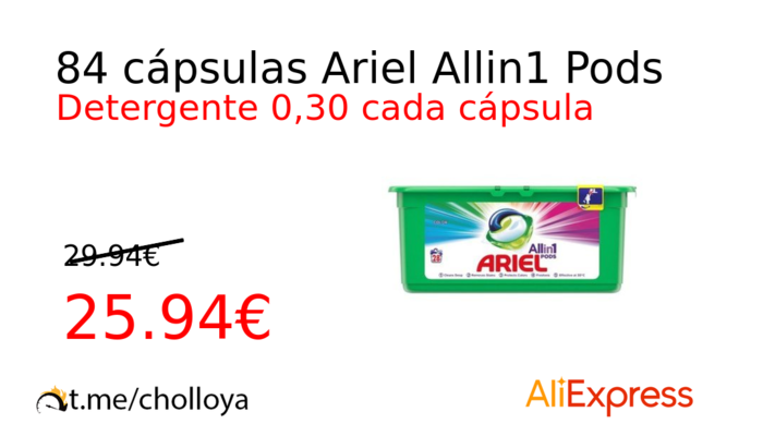 84 cápsulas Ariel Allin1 Pods