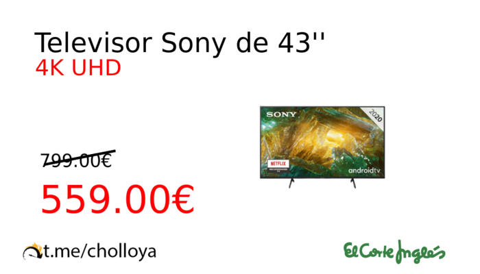 Televisor Sony de 43''