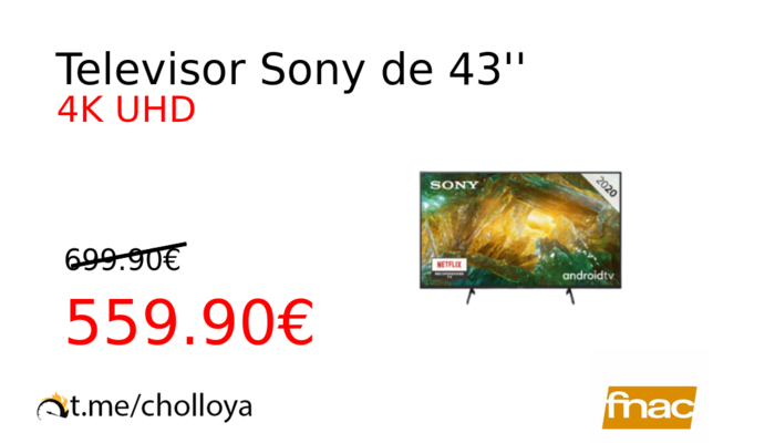 Televisor Sony de 43''