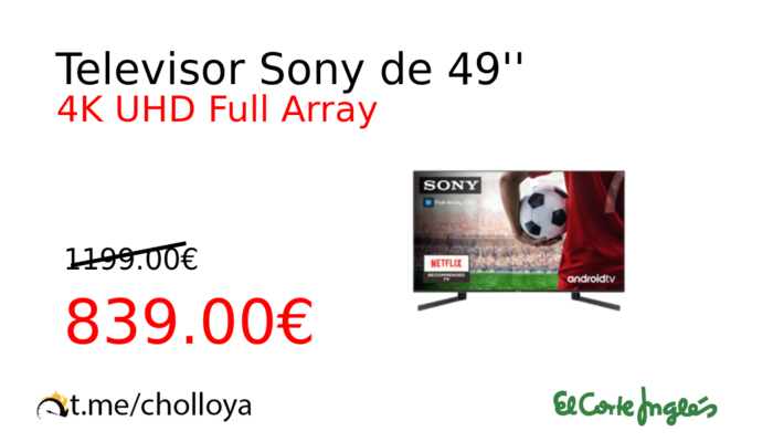 Televisor Sony de 49''