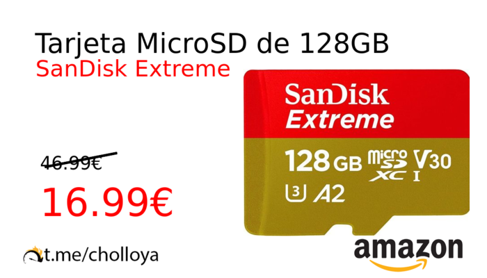 Tarjeta MicroSD de 128GB