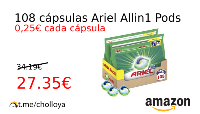 108 cápsulas Ariel Allin1 Pods