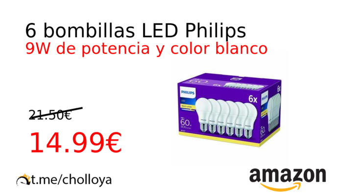 6 bombillas LED Philips