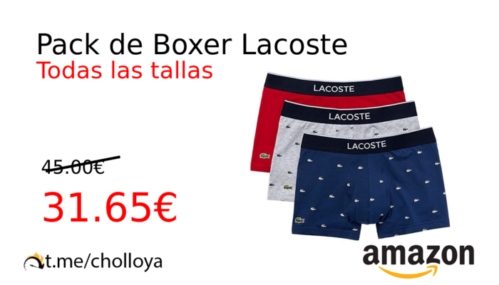 Pack de Boxer Lacoste