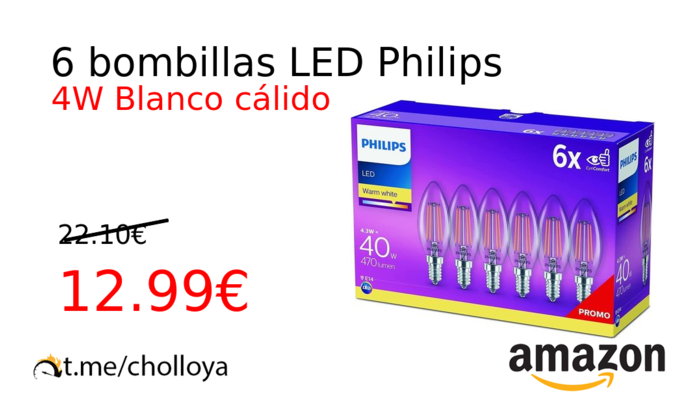 6 bombillas LED Philips