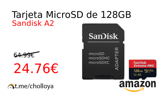 Tarjeta MicroSD de 128GB