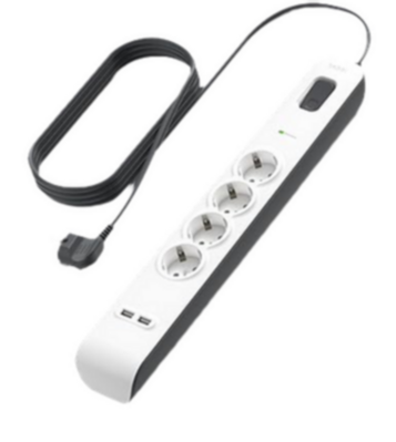 Regleta 4 Tomas + 2 USB