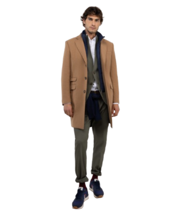 Abrigo de paño liso