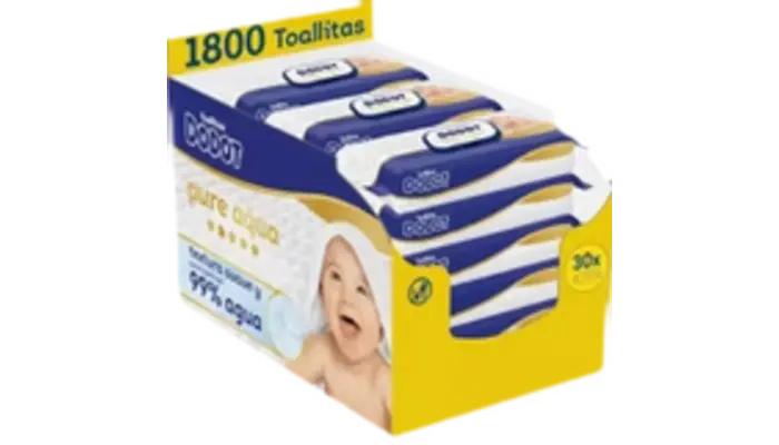 Dodot Pure Aqua Toallitas Húmedas para Bebé (30 Paquetes x 60 Unidades)