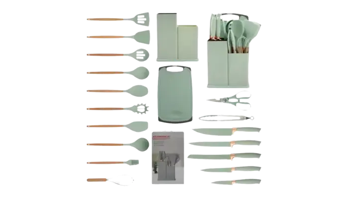 Set de Utensilios de Cocina ONFENG OF2328 de 19 Piezas en Verde Claro