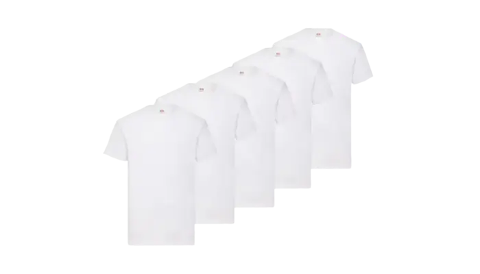 Pack 5 Camisetas Básicas Blancas de Algodón 150G