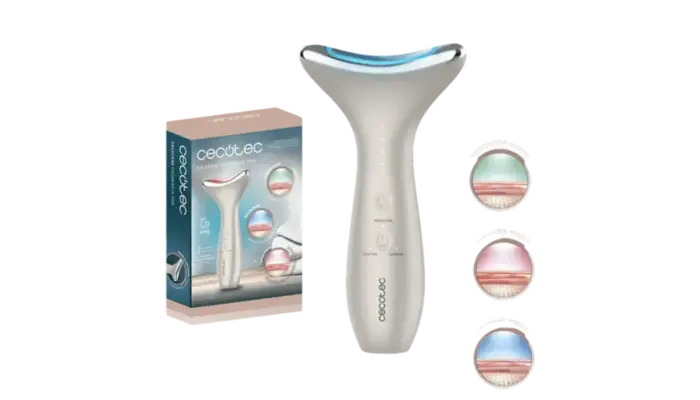 Cepillo Facial CECOTEC FaceCare con Luz LED Ems y Vibración