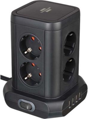 Regleta de enchufes y USB