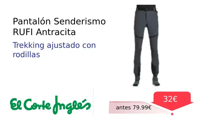 Pantalón de Senderismo RUFI Antracita El Corte Inglés